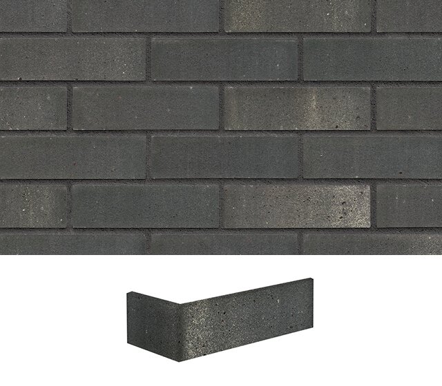 Eckriemchen Klinker grau schwarz