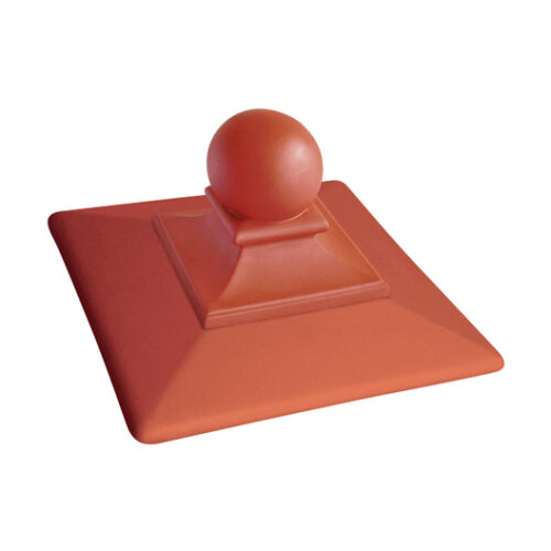 Pfeilerabdeckung mit Kugel rot